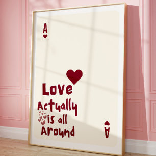 Ace of Hearts Playing Card Wall Art   Romantic Art