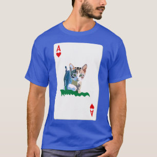Ace of hearts playing card with cat T-Shirt