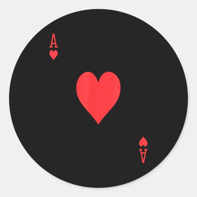 Ace Of Hearts _ Royal Flush Group Costume Playing  Classic Round Sticker (Front)