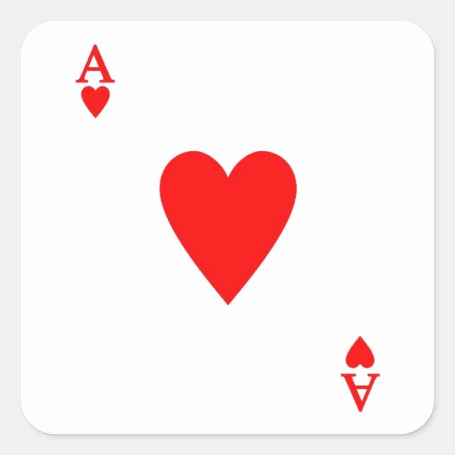 Ace of Hearts Square Sticker (Front)