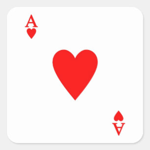 Ace of Hearts Square Sticker