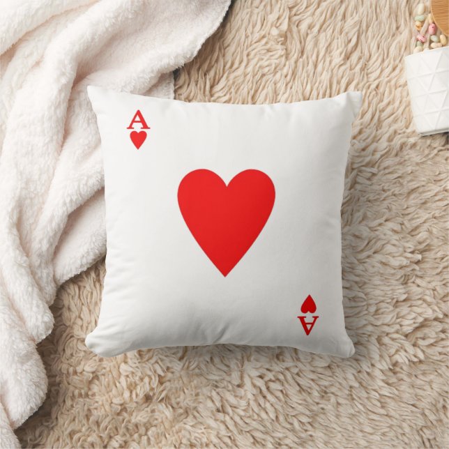 Ace of Hearts Throw Pillow (Blanket)