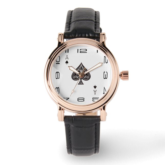 ace of spade leather watch (Front)