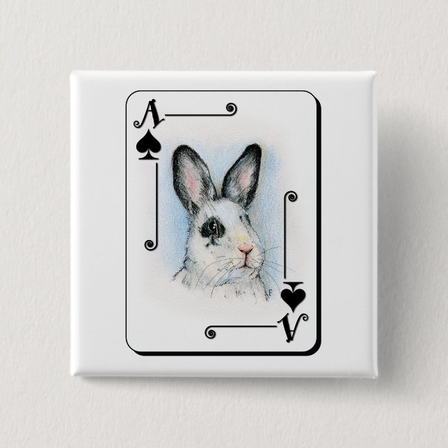 Ace of Spades 2 Inch Square Button (Front)