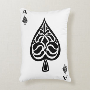 Ace of Spades Black and White Playing Card Accent Pillow