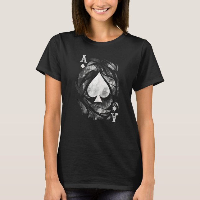 Ace Of Spades Card Game  Poker Player T-Shirt (Front)