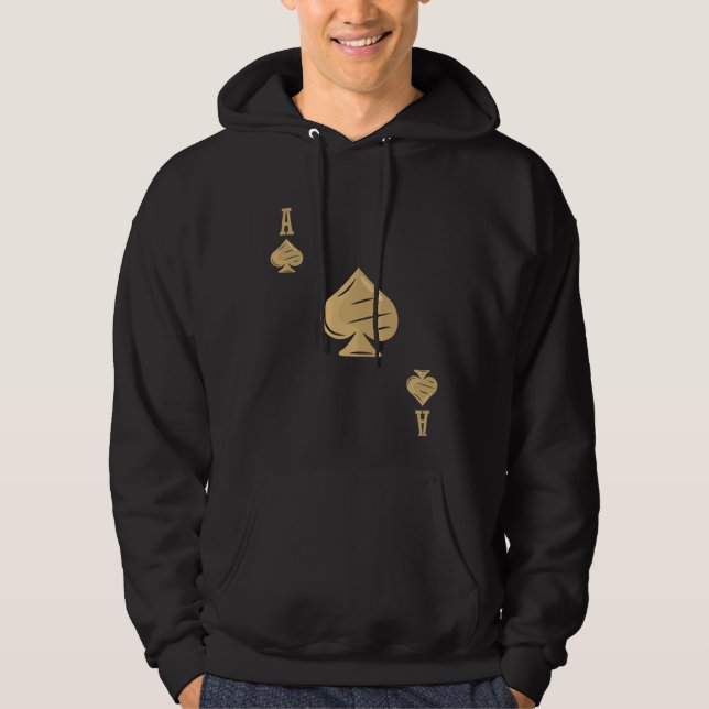 Ace of Spades Card Player Halloween Costume Hoodie (Front)