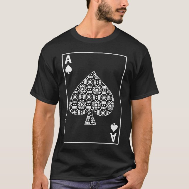 Ace Of Spades Card T Shirt Dark (Front)