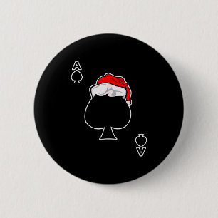 Ace Of Spades Christmas Gift Playing & Deck Of 2 Inch Round Button