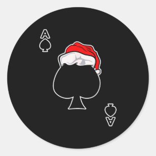 Ace Of Spades Christmas Gift Playing & Deck Of Classic Round Sticker