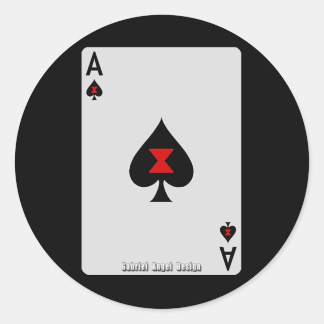 Ace of Spades Classic Round Sticker (Front)