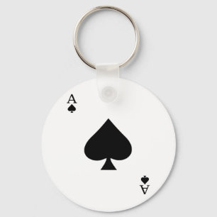 Ace Of Spades Deck Of Cards Halloween Costume Keychain