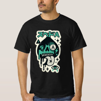 Ace of Spades — Drip-Skull Katakana T-Shirt