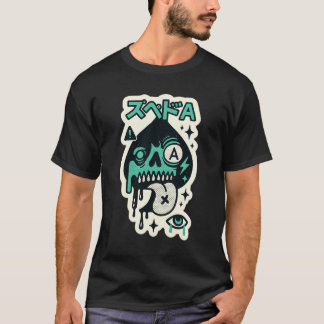 Ace of Spades — Drip-Skull Katakana T-Shirt