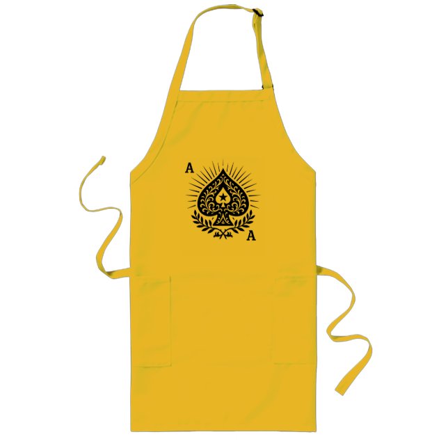 Ace of Spades — Filigree Star & Laurel Long Apron (Front)