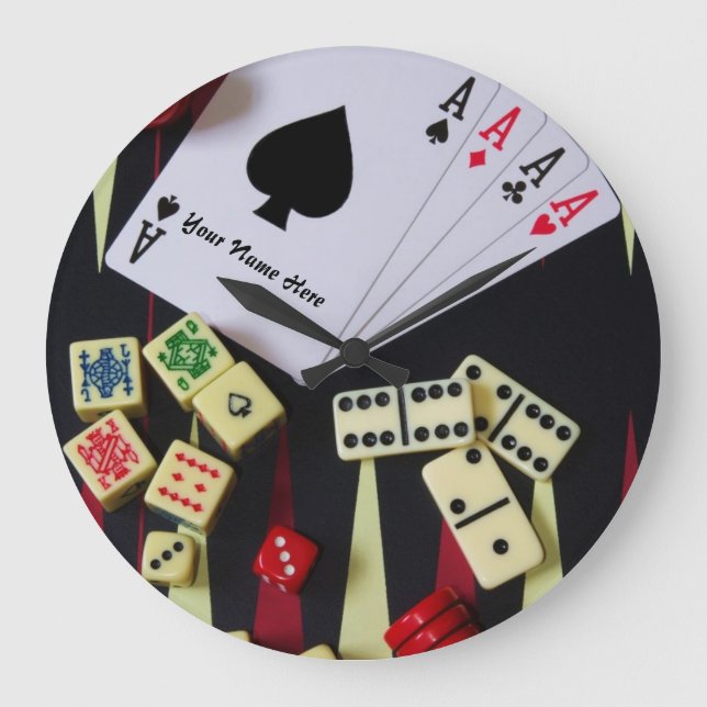 Ace of spades gambling casino large clock (Front)
