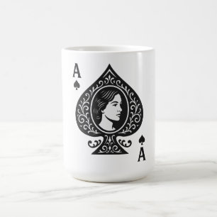 Ace of Spades — Lady Cameo Filigree Emblem Magic Mug