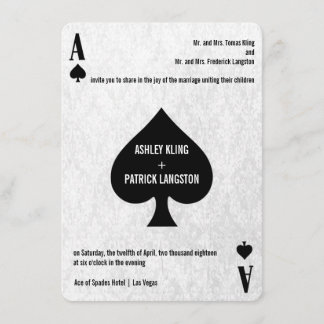 Ace of Spades Modern Chic Wedding Invitation