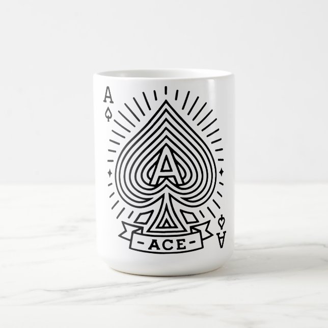 Ace of Spades — Monoline Sunburst Emblem Coffee Mug (Center)