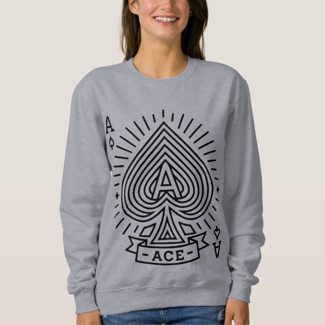Ace of Spades — Monoline Sunburst Emblem Sweatshirt (Front)