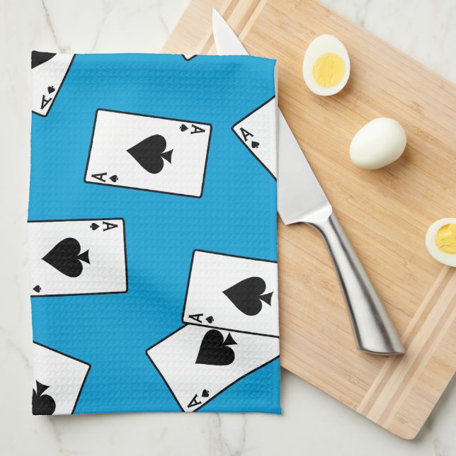 Ace Of Spades Poker Blackjack Casino Kitchen Towel (Quarter Fold)