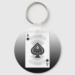 Ace of Spades Poker Card: Keychain