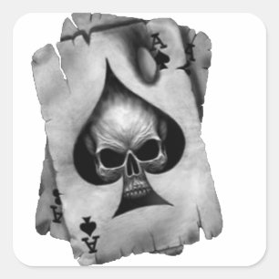 Ace of Spades Skull Square Sticker