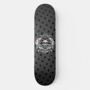Ace of Spades Skulls Playing Cards Gambler Skateboard