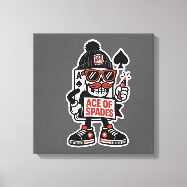 Ace of Spades Street Mascot — Pro Grind Edition Canvas Print (Front)