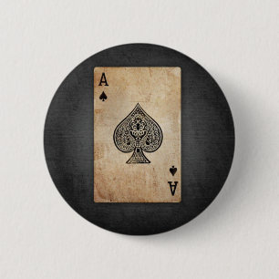 Ace of spades throw pillow 2 inch round button