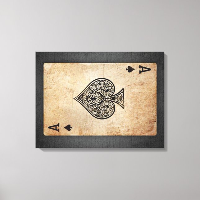 Ace of spades throw pillow canvas print (Front)