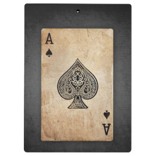 Ace of spades throw pillow clipboard