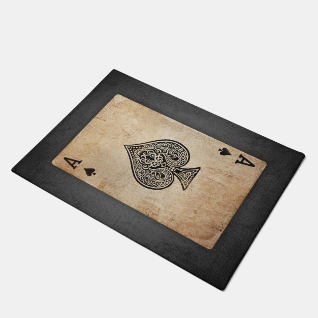 Ace of spades throw pillow doormat (Angled)