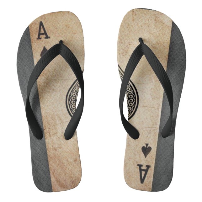 Ace of spades throw pillow flip flops (Footbed)