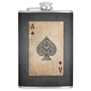 Ace of spades throw pillow hip flask