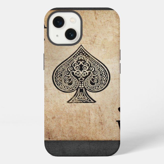 Ace of spades throw pillow iPhone case (Back)