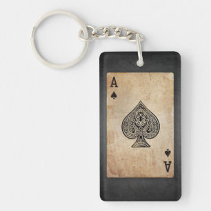Ace of spades throw pillow keychain