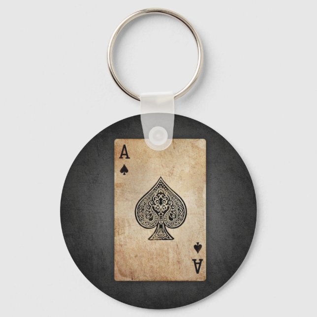Ace of spades throw pillow keychain (Front)