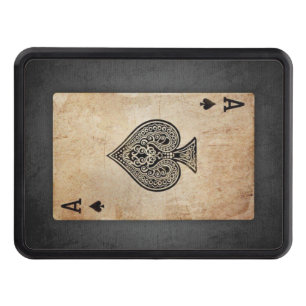 Ace of spades throw pillow trailer hitch cover