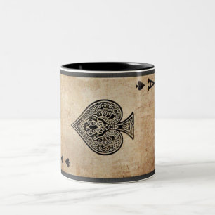 Ace of spades throw pillow Two-Tone coffee mug