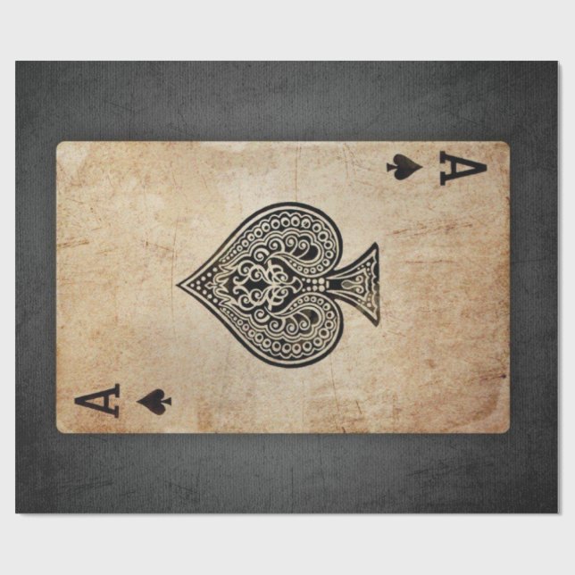 Ace of spades throw pillow wrapping paper (Flat)