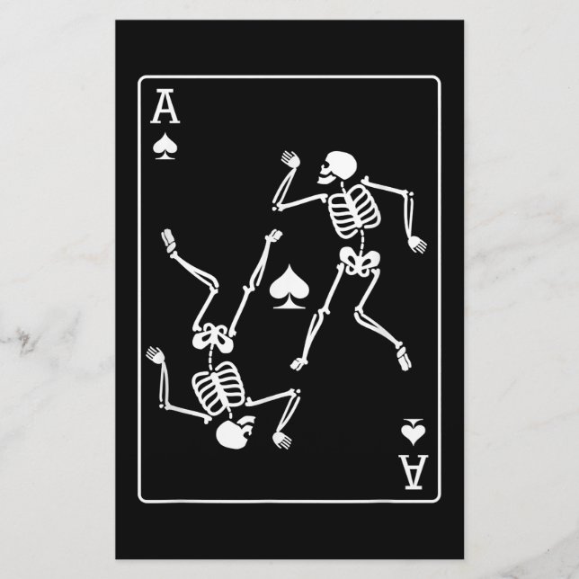Ace Poker Card Playing Card Skeleton (Front)
