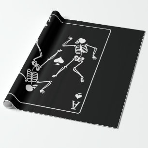 Ace Poker Card Playing Card Skeleton Wrapping Paper