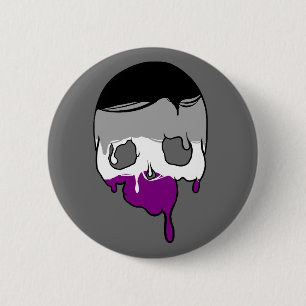Ace Pride Dripping Skull 2 Inch Round Button