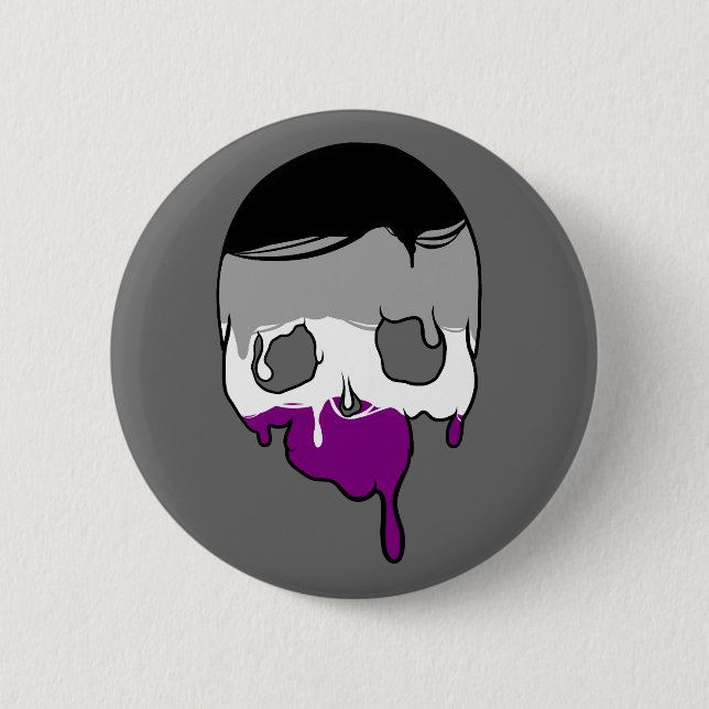 Ace Pride Dripping Skull 2 Inch Round Button (Front)