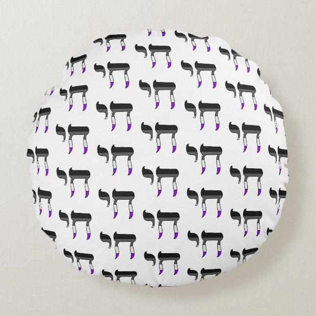 Ace Pride Flag Chai Round Pillow (Front)