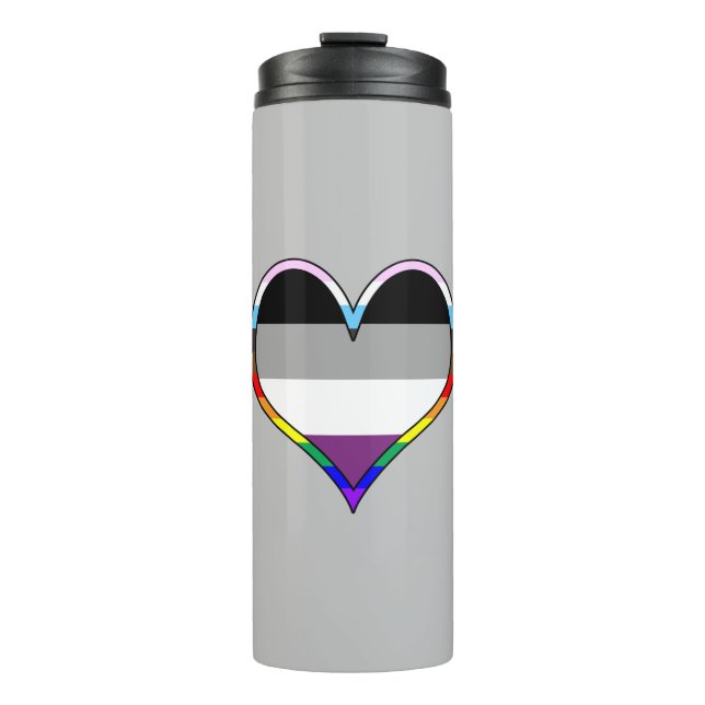 Ace Pride Heart Thermal Tumbler (Front)