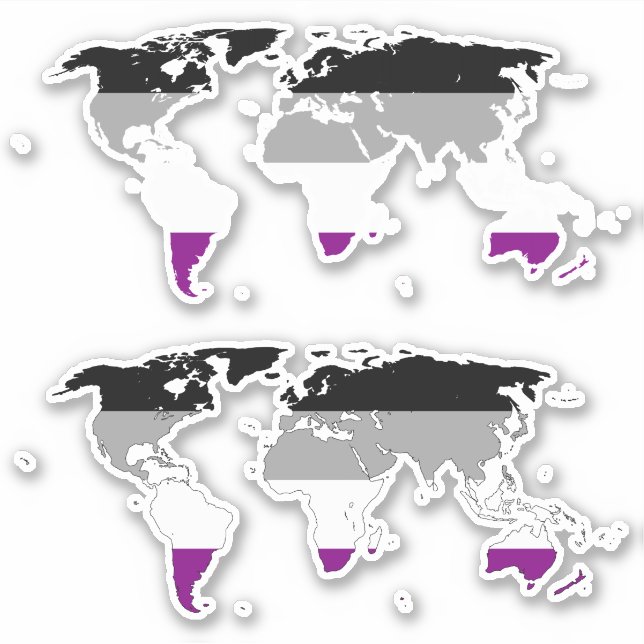 Ace Pride - Map of The World Sticker (Front)