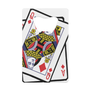 Ace & Queen of Diamonds 21st Birthday Born In 2002 Credit Card Bottle Opener