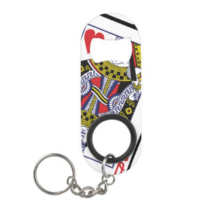 Ace & Queen of Hearts 21st Birthday Keychain Bottle Opener